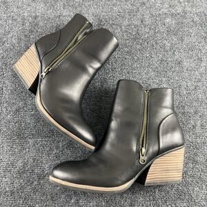 Korks Kork-Ease Patrina Booties Leather Side Zip Ankle Boots Size 9 M Black